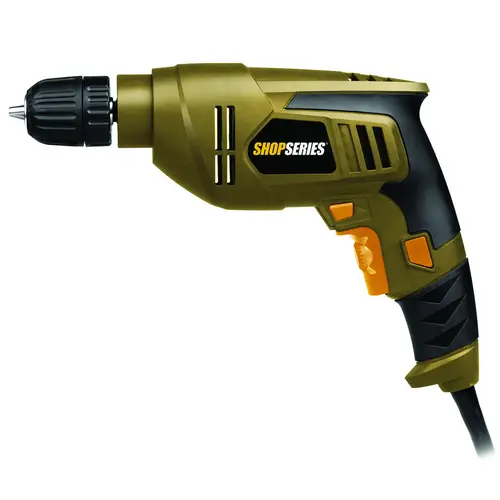 Shop Electric Drill, 4.5 A, 3/8 in Chuck, Keyless Chuck, 10 ft L Cord Shop Electric Drill, 4.5 A, 3/8 in Chuck, Keyless Chuck, 10 ft L Cord
