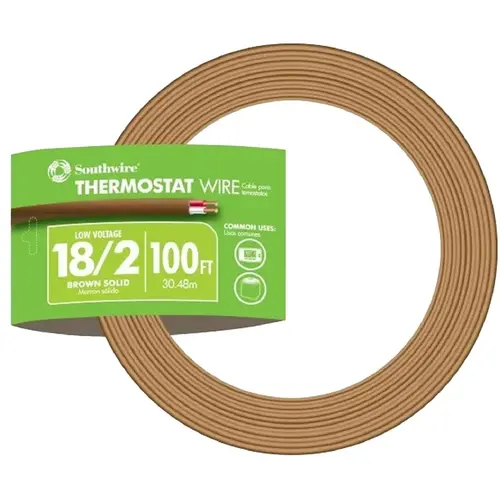 SIMpull Thermostat Wire, 18 AWG Wire, 2 -Conductor, 100 ft L, Copper Conductor, PVC Sheath SIMpull Thermostat Wire, 18 AWG Wire, 2 -Conductor, 100 ft L, Copper Conductor, PVC Sheath
