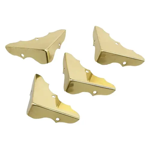 Box Corner, 1-3/4 in W, Brass Box Corner, 1-3/4 in W, Brass