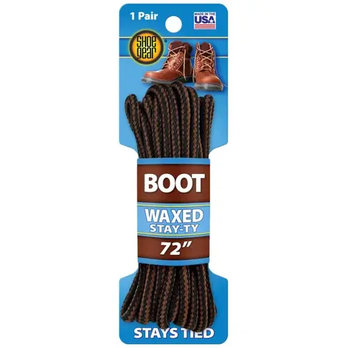 Shoe Gear Boot Lace, Round, Black/Brown, 72 in L Shoe Gear Boot Lace, Round, Black/Brown, 72 in L