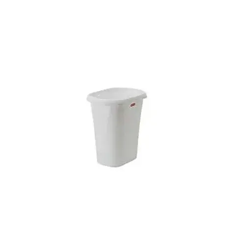 5L51 Waste Basket, 12 qt Capacity, Plastic, White, 11.8 in H