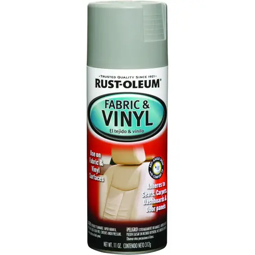 AUTOMOTIVE Fabric and Vinyl Spray Paint, Flat, Gray, 11 oz, Aerosol Can AUTOMOTIVE Fabric and Vinyl Spray Paint, Flat, Gray, 11 oz, Aerosol Can