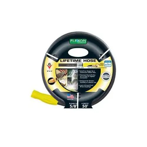 Garden Hose, 5/8 in, 50 ft L, Vinyl, Black