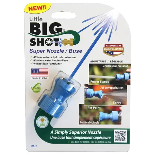 Adjustable Twist Hose Nozzle, 3/4 in, GHT, Polyketone, Blue Adjustable Twist Hose Nozzle, 3/4 in, GHT, Polyketone, Blue
