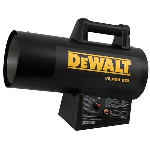 F340745 Forced Air Heater, Liquid Propane, 35,000 Btu, 800 sq-ft Heating Area, Black F340745 Forced Air Heater, Liquid Propane, 35,000 Btu, 800 sq-ft Heating Area, Black