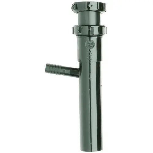 Branch Tailpiece, 1-1/2 in, 8 in L, Slip-Joint, Plastic, Black