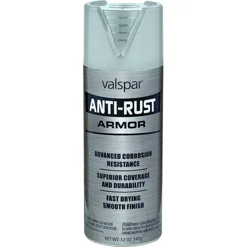 044.00.076 Anti-Rust Enamel Spray Paint, Gloss, Nickel, 12 oz, Aerosol Can