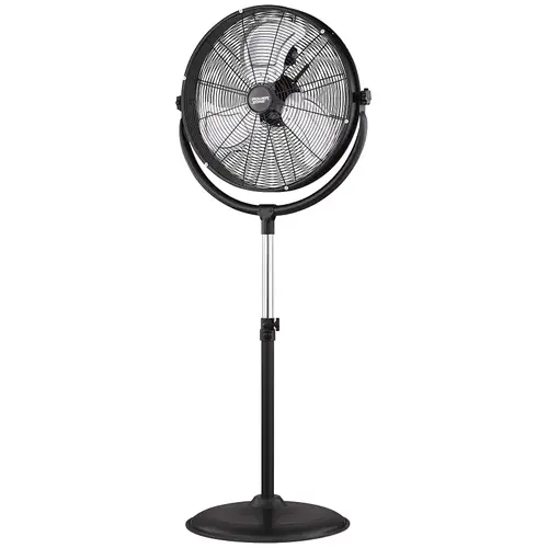 High-Velocity Pedestal Stand Fan, 120 V, 1.25 A, 20 in Dia Blade, 3-Blade, Metal Blade, Black High-Velocity Pedestal Stand Fan, 120 V, 1.25 A, 20 in Dia Blade, 3-Blade, Metal Blade, Black