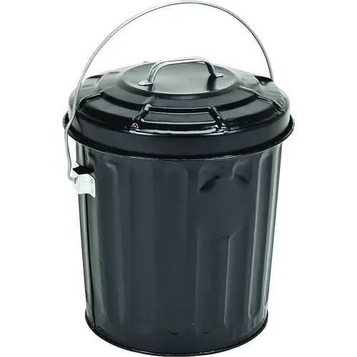 7.5 Gal. Black Galvanized Steel Ash Pail