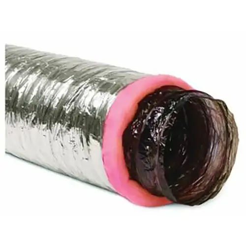 Air Duct, 10 ft L, Polyester, Silver