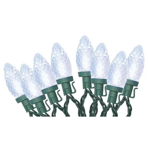 LED Lights, Spool, C9, Faceted, Clear White, 100 ct LED Lights, Spool, C9, Faceted, Clear White, 100 ct