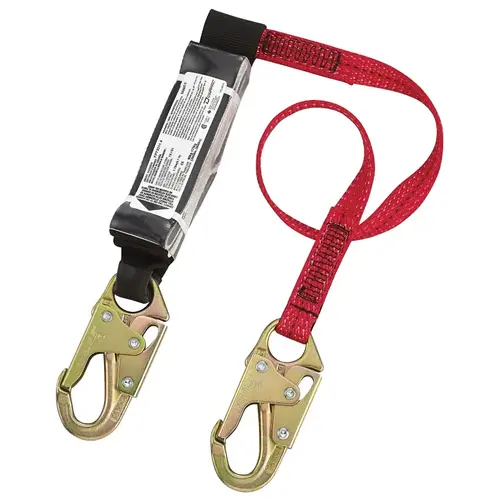 Dyna-Pak Web Lanyard, 132 to 352 lb, 4 ft L Line, Polyester Line, 1-Leg, Snap Harness Hook, Snap