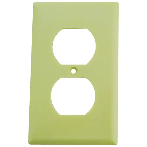 Receptacle Wallplate, 4-1/2 in L, 2-3/4 in W, 1 -Gang, Thermoset, Ivory, High-Gloss - pack of 25 Receptacle Wallplate, 4-1/2 in L, 2-3/4 in W, 1 -Gang, Thermoset, Ivory, High-Gloss - pack of 25