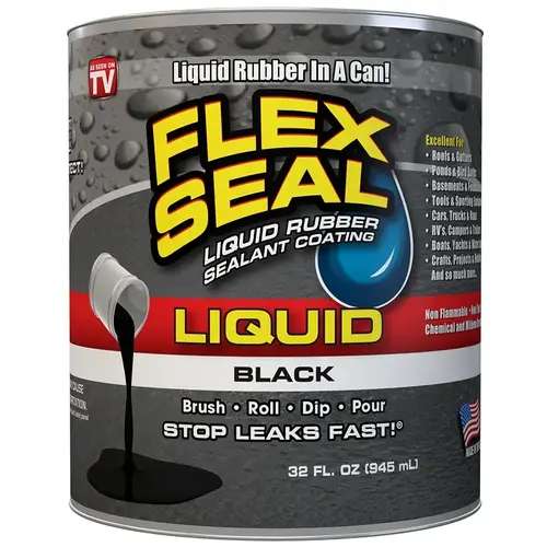 Liquid Sealant Coating, Black, 32 oz, Can