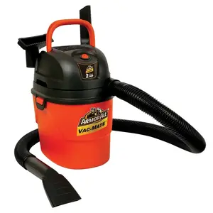 ARMOR ALL AA155 Vac-Mate Wet and Dry Vacuum, 1.5 gal Vacuum, 42 cfm Air, Foam Wet, Reusable Cloth Filter, 55 W