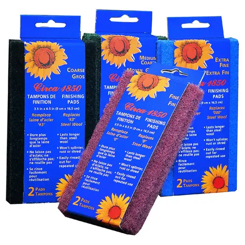 Finishing Pad, 3-1/2 in L, 6-1/2 in W, Extra Fine Blue