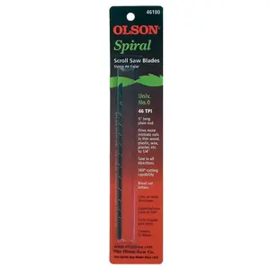 Olson SP46100 Scroll Saw Blade, Spiral Teeth, 46 TPI, 5 in L - pack of 12