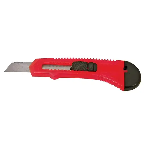 Utility Knife, 4-1/2 in L Blade, Steel Blade, Plastic Handle, High-Impact Plastic Handle, 6-7/8 in OAL - pack of 100