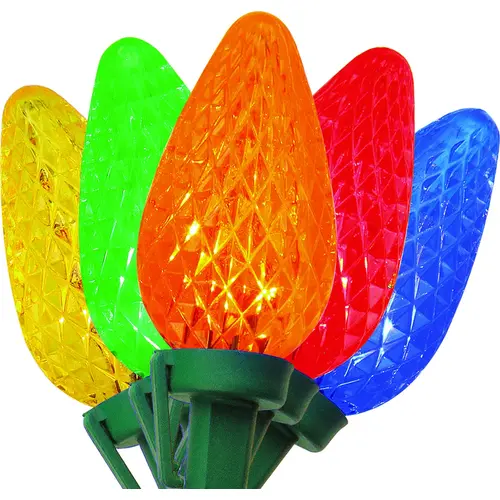 V47657-49 Light Set, Christmas, 120 V, 2.4 W, 25-Lamp, LED Lamp, Blue/Green/Orange/Red/Yellow Lamp - pack of 12
