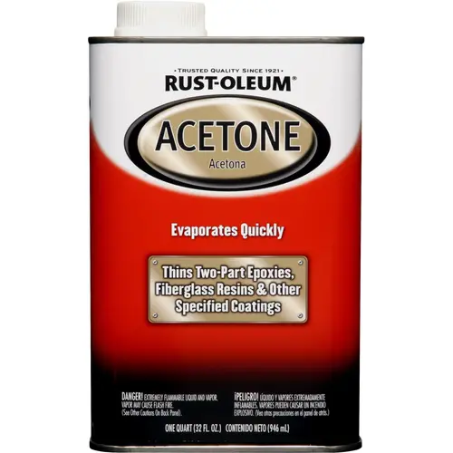 AUTOMOTIVE Acetone Thinner, Liquid, Solvent-Like, Clear, 1 qt, Can