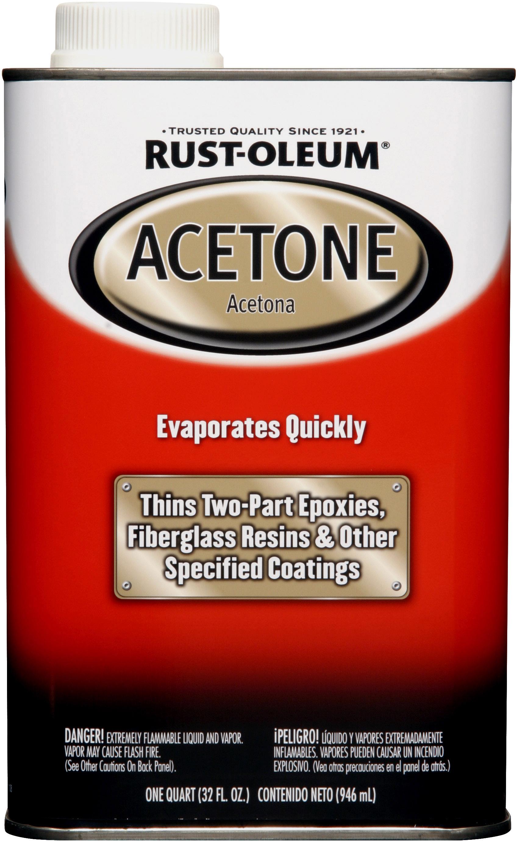 Rust-Oleum 248667 AUTOMOTIVE Acetone Thinner, Liquid, Solvent-Like, Clear, 1 qt, Can