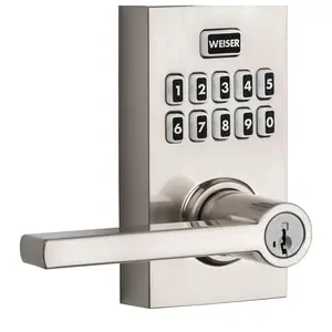 Weiser 9GED27000-001 SmartCode Series Deadbolt, 2 Grade, Satin Nickel, 2-3/8 to 2-3/4 in Backset, KW1 Keyway