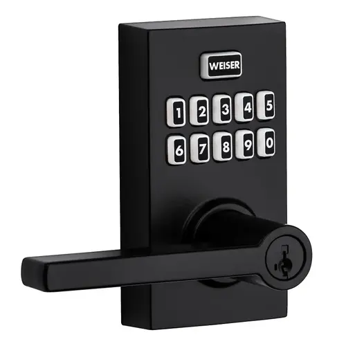 SmartCode 10 Series Electronic Lock, Grade 2, Grade AAA Grade, Keyed Key, Steel, Matte Black