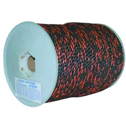 Truck Rope, 3/4 in Dia, 600 ft L, Polypropylene, Black/Orange Truck Rope, 3/4 in Dia, 600 ft L, Polypropylene, Black/Orange
