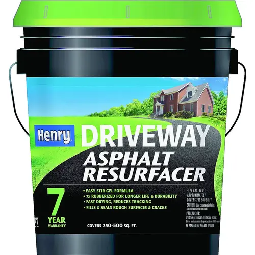 Henry HE532 Series Driveway Resurfacer, Liquid, Black, Slight, 5 gal Pail