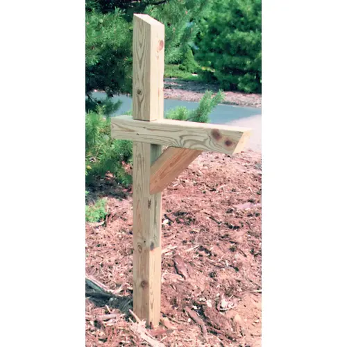 106053 Mailbox Post, 4 in L, 4 in W, 72 in H, Wood, Pressure-Treated