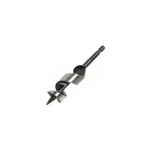 Auger Drill Bit, 3/4 in Dia, 4-1/2 in OAL, 1-Flute, 1/4 in Dia Shank, Hex Shank Auger Drill Bit, 3/4 in Dia, 4-1/2 in OAL, 1-Flute, 1/4 in Dia Shank, Hex Shank