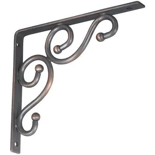 773 7 In. D. x 8 In. H. Antique Bronze Steel Decorative Shelf Bracket 773 7 In. D. x 8 In. H. Antique Bronze Steel Decorative Shelf Bracket