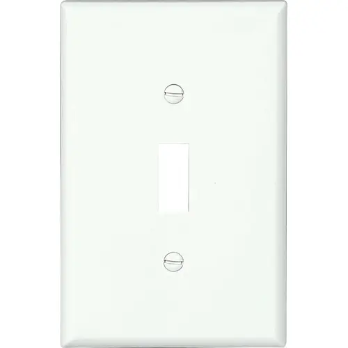 Switch Wallplate, 4.87 in L, 3.13 in W, 1 -Gang, Polycarbonate, White, Smooth - pack of 10 Switch Wallplate, 4.87 in L, 3.13 in W, 1 -Gang, Polycarbonate, White, Smooth - pack of 10