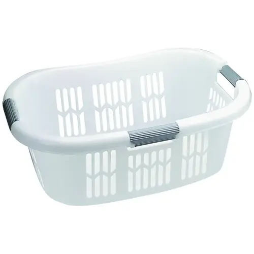 Hip-Hugger Laundry Basket, 1.5 bu Capacity, Plastic, White, 1-Compartment - pack of 6 Hip-Hugger Laundry Basket, 1.5 bu Capacity, Plastic, White, 1-Compartment - pack of 6