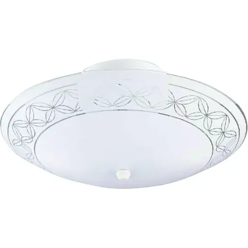 Two Light Ceiling Fixture, 120 V, 60 W, 2-Lamp, A19 or CFL Lamp, White Fixture Two Light Ceiling Fixture, 120 V, 60 W, 2-Lamp, A19 or CFL Lamp, White Fixture