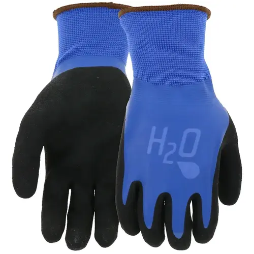H2O Women's Medium Latex Coated Polyester Cobalt Blue Garden Glove Pair