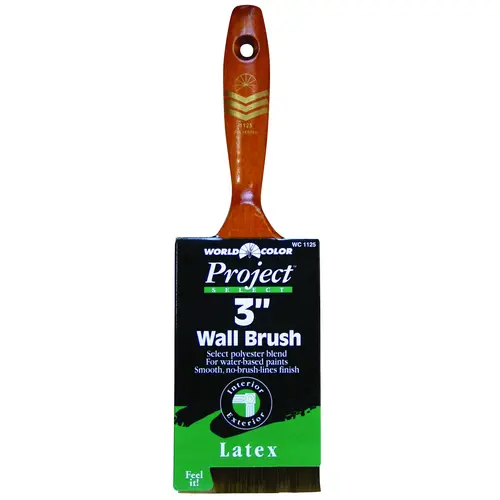 1125-3 Paint Brush, 3 in W, 3-1/4 in L Bristle, Polyester Bristle, Varnish Handle Natural/Sable Brown 1125-3 Paint Brush, 3 in W, 3-1/4 in L Bristle, Polyester Bristle, Varnish Handle Natural/Sable Brown