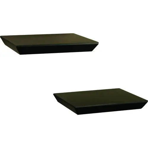 Floating Shelf, 30 lb, 2-Shelf, 8 in L, 10 in W, Wood Pair Black