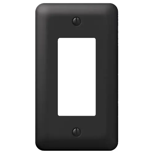 Devon Wallplate, 5 in L, 2-13/16 in W, 1 -Gang, Steel, Black Devon Wallplate, 5 in L, 2-13/16 in W, 1 -Gang, Steel, Black