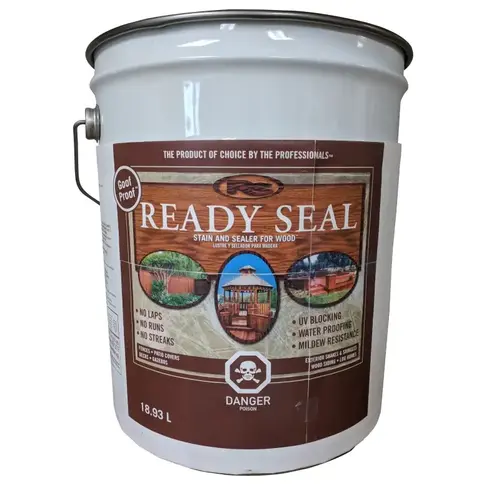 Wood Stain and Sealant, Mahogany, 5 gal Wood Stain and Sealant, Mahogany, 5 gal