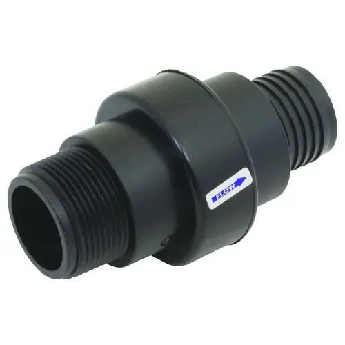 Check Valve, 1-1/2 x 1-1/4 in, MPT x Barb, ABS Body Check Valve, 1-1/2 x 1-1/4 in, MPT x Barb, ABS Body
