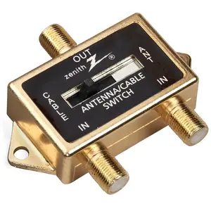 Zenith VR1001SW2W Switch Coax Splitter, 2 Video Input, 1 Video Output Gold