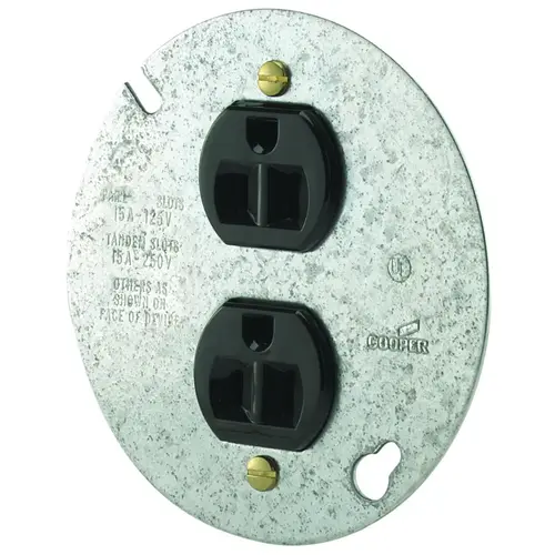 Duplex Receptacle, 2 -Pole, 15 A, 125 V, Back, Side Wiring, NEMA: 5-15R, Brown