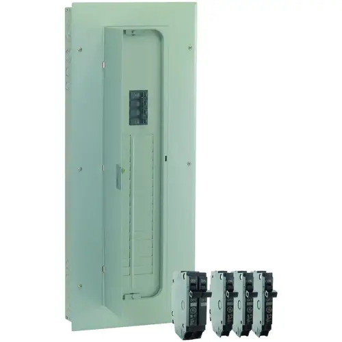 Load Center, 2 -Pole, 200 A, 32 -Space, 40 -Circuit, Main Breaker, NEMA 1 Enclosure, Gray Load Center, 2 -Pole, 200 A, 32 -Space, 40 -Circuit, Main Breaker, NEMA 1 Enclosure, Gray