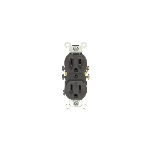 Duplex Receptacle, 2 -Pole, 15 A, 125 V, Push-In, Side Wiring, NEMA: 5-15R, Brown Duplex Receptacle, 2 -Pole, 15 A, 125 V, Push-In, Side Wiring, NEMA: 5-15R, Brown