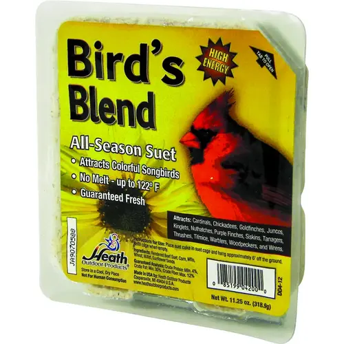 Suet Cake, All-Season, High-Energy, Bird's Blend Flavor, 11.25 oz