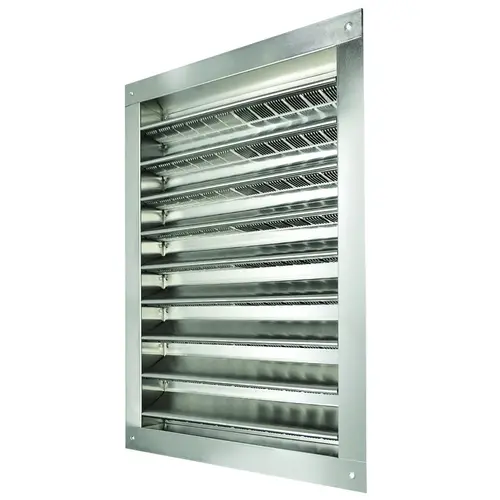Dual Louver, 20-1/2 in L, 14-1/2 in W, Aluminum, Silver, Mill