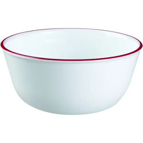 Soup/Cereal Bowl, Vitrelle Glass, Red/White, For: Dishwashers and Microwave Ovens - pack of 3 Soup/Cereal Bowl, Vitrelle Glass, Red/White, For: Dishwashers and Microwave Ovens - pack of 3