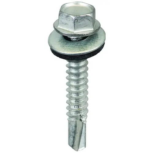 Screw, #14 Thread, Hex Drive, Self-Drilling, Self-Tapping Point, Galvanized Steel Screw, #14 Thread, Hex Drive, Self-Drilling, Self-Tapping Point, Galvanized Steel