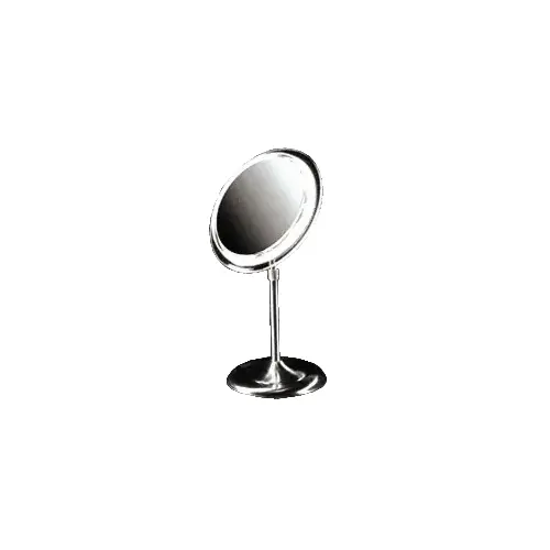 Chrome 9" Surround Light Adjustable Pedestal Vanity Mirror with 7X Magnification Chrome 9" Surround Light Adjustable Pedestal Vanity Mirror with 7X Magnification